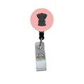 Teacher'S Aid Checkerboard Pink Black Labrador Retractable Badge Reel TE632162